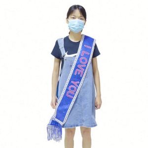 Ruban de corps personnalisé en polyester écologique imprimé numériquement, motif Joyeux Anniversaire, pour concours de beauté - Vente chaude - Product Image 3
