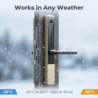 Cerradura Inteligente Impermeable de Aleación de Aluminio con Control por Aplicación Tuya y Ttlock, Sensor de Huella Dactilar y Contraseña, Almacenamiento en la Nube para Puerta de Madera