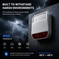 Sirena Inalámbrica para Exteriores, Alimentada por Batería, Sistema de Alarma de Seguridad, Luz Estroboscópica Intermitente, Sonido de Alarma para Hogar y Comercios, Alarma Antirrobo
