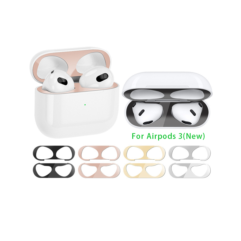 Стикер для беспроводных наушников Airpods 3 из металлического сплава, ультратонкая Пылезащитная пленка, стикер, аксессуары для наушников
