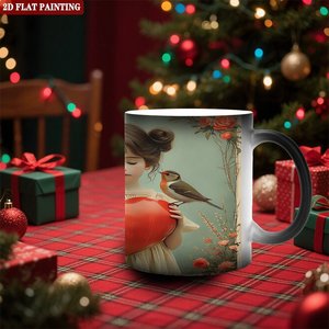 Tasse magique en céramique givrée noire de 11 oz, changeant de couleur à la chaleur, pour la surprise et la reconnaissance des collègues - Product Image 2