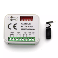 Récepteur-commutateur RX-MULTI AC/DC 9V-30V 300MHz à 868MHz pour portes de garage multi-marques