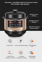 Cuisinière électrique multifonctionnelle en acier inoxydable, cuiseur à riz numérique automatique intelligent, cuiseur instantané 6L