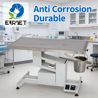 Table d'opération électrique classique en forme de Z EURVET pour équipement vétérinaire, en acier inoxydable SUS304, table chirurgicale vétérinaire