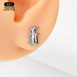 <b>Titanium</b> Animal Shape Ear <b>Studs</b> G23 ASTM F136 Piercing Jewelry For Cartilage And Lip - Product Image 1
