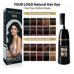 Crème colorante permanente pour cheveux à l'essence naturelle couvrante des cheveux gris avec pinceau applicateur, marque privée, qualité professionnelle - Product Image 1