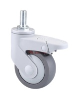Roue à frein robuste pour équipement médical, pièces de lit d'hôpital, usage en milieu médical