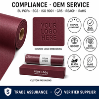 Étui de téléphone en cuir PU Saffiano rouge vin, étanche, écologique, avec support, certifié EU POPs SGS ISO GRS REACH RoHS, service OEM personnalisé