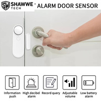 SHAWWETECH Tuya WiFi Capteur de contact magnétique pour porte et fenêtre, étanche en ABS, alarme antivol, alerte via application, volume réglable, portée facile 10-20m