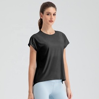 T-shirts de sport légers personnalisés, tissu ultra doux, grande respirabilité, hauts de yoga pour femmes, vêtements de sport