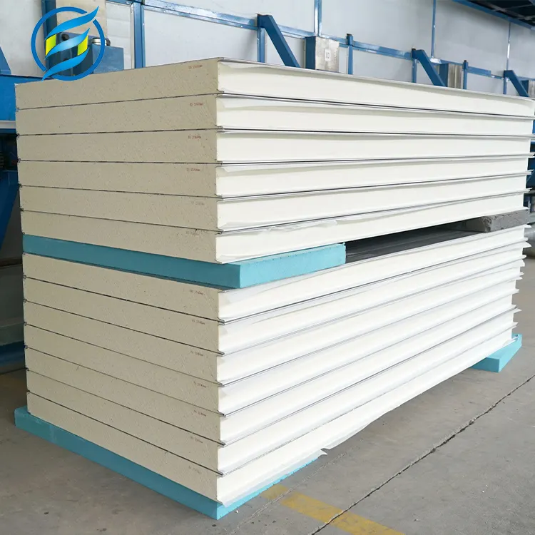 Easy Installation Fireproof Insulation Wall Materials 150mm Insulated pu sandwich panel for freezer room
