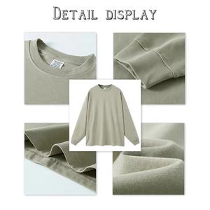 Nouveau design col rond à manches longues 100% coton éponge blanc sweats unisexe personnalisé col rond avec logo imprimé t-shirt pour homme - Product Image 3