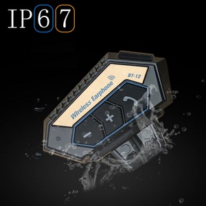 Bt12 không thấm nước moto bluetooth mũ bảo hiểm tai nghe không dây hands miễn phí tai nghe bluetooth 20h chơi thời gian cho xe máy mp3 <span class=keywords><strong>mp4</strong></span> điện thoại - Product Image 4