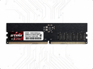 TXRUI DDR5 16GB 6000MHz Desktop <b>RAM</b> DIMM-PCS-48000-XMP Black With Blue LED Lighting - Product Image 3