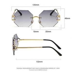 Gafas de Sol de Moda con Lentes Degradados, Montura Metálica, Sin Marco, Octagonales, para Hombre y Mujer - Product Image 6