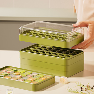 Ice Cube Tray Mold Square Shape Large Capacity With Lid Stackable For Family Use PP Material - Product Image 4