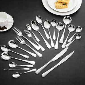 Ensemble de couverts en acier inoxydable minimaliste GEMEI, 24 pièces, pour la <span class=keywords><strong>maison</strong></span>, le restaurant, cadeau, ensemble de couverts, passe au lave-vaisselle - Product Image 6