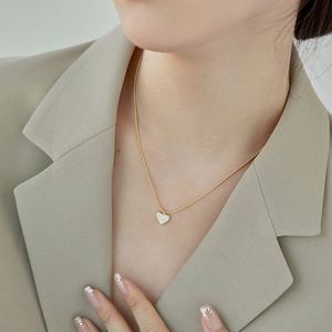 Dylam Dainty Pendant Necklace Layering Necklaces Bead <b>Chain</b> Women Jewelry Heart Necklace - Product Image 2