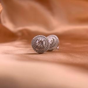 Indian Manufactured Moissanite Diamond Earrings Handmade Fine Jewelry for Women Wedding Engagement Anniversary For Sale - Product Image 1