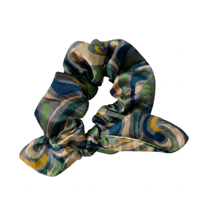 Fashion Satin Hair Scrunchie Women Gradient Color 15 Cm Casual High Quality Style - Product Image 1