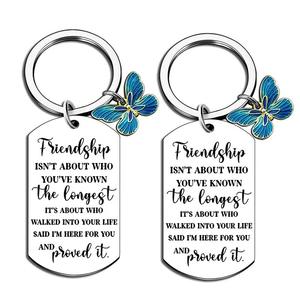 Pendentif porte-clés gravé en métal papillon cadeau transfrontalier porte-clés pendentif en acier inoxydable - Product Image 3