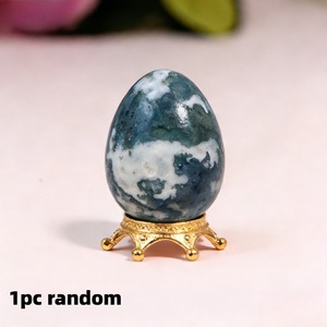 Venta al por mayor de piedras de ágata musgosa natural pulida de alta calidad, cristal energético en forma de huevo, tendencia de moda, embalaje seguro para regalos. - Product Image 5