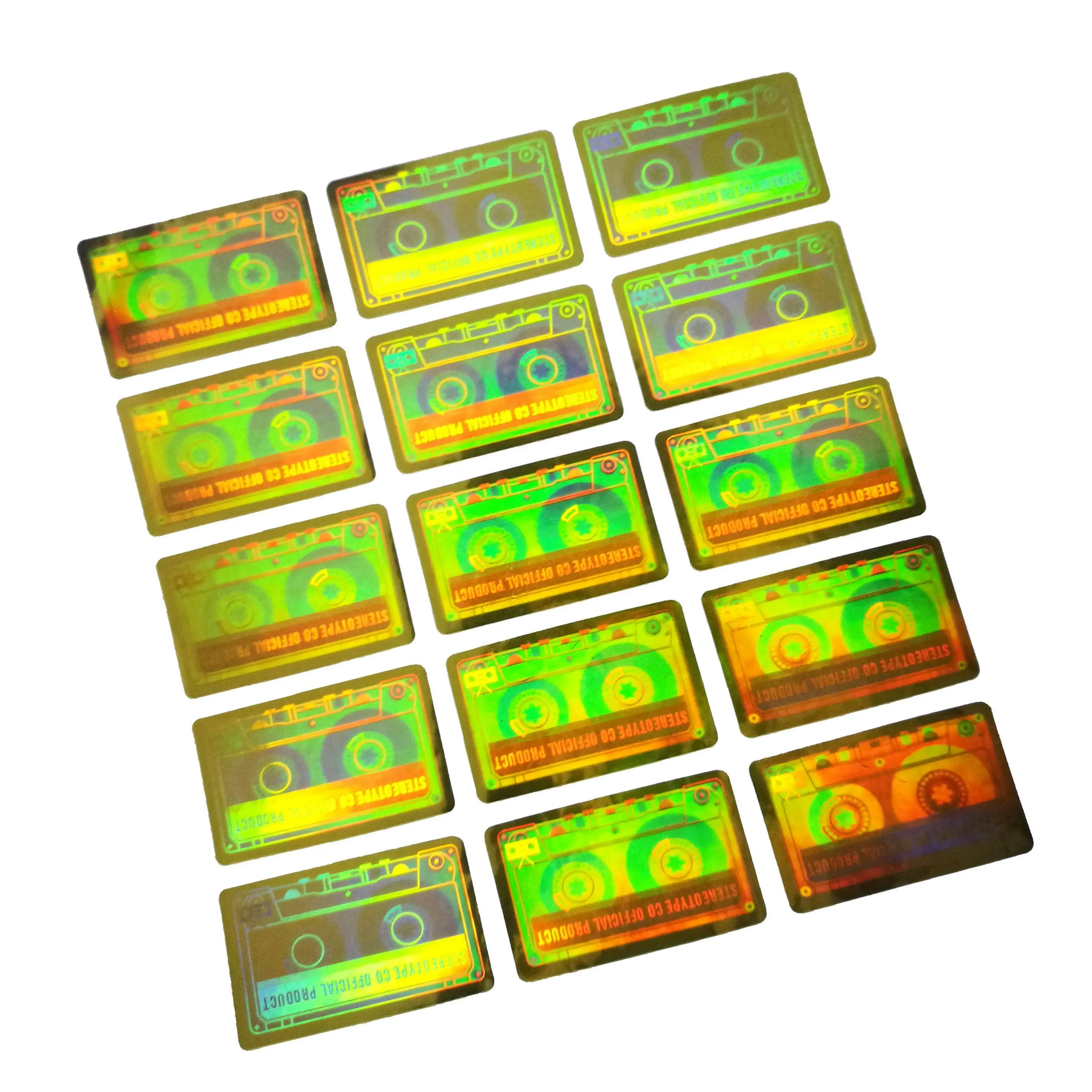 Factory makes gold vinyl square 3D hologram sticker