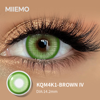 Lensa Kontak Diameter Kecil Coklat Lembut 14.2mm - Sekali Pakai Sehari, Peningkat Warna Mata Alami Warna Hijau/Biru/Abu-abu 38% Air