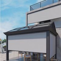 Rail de fermeture éclair coupe-vent électrique Ziptrack Rideau d'extérieur Stores roulants d'extérieur Stores de patio motorisés Store pare-soleil d'extérieur