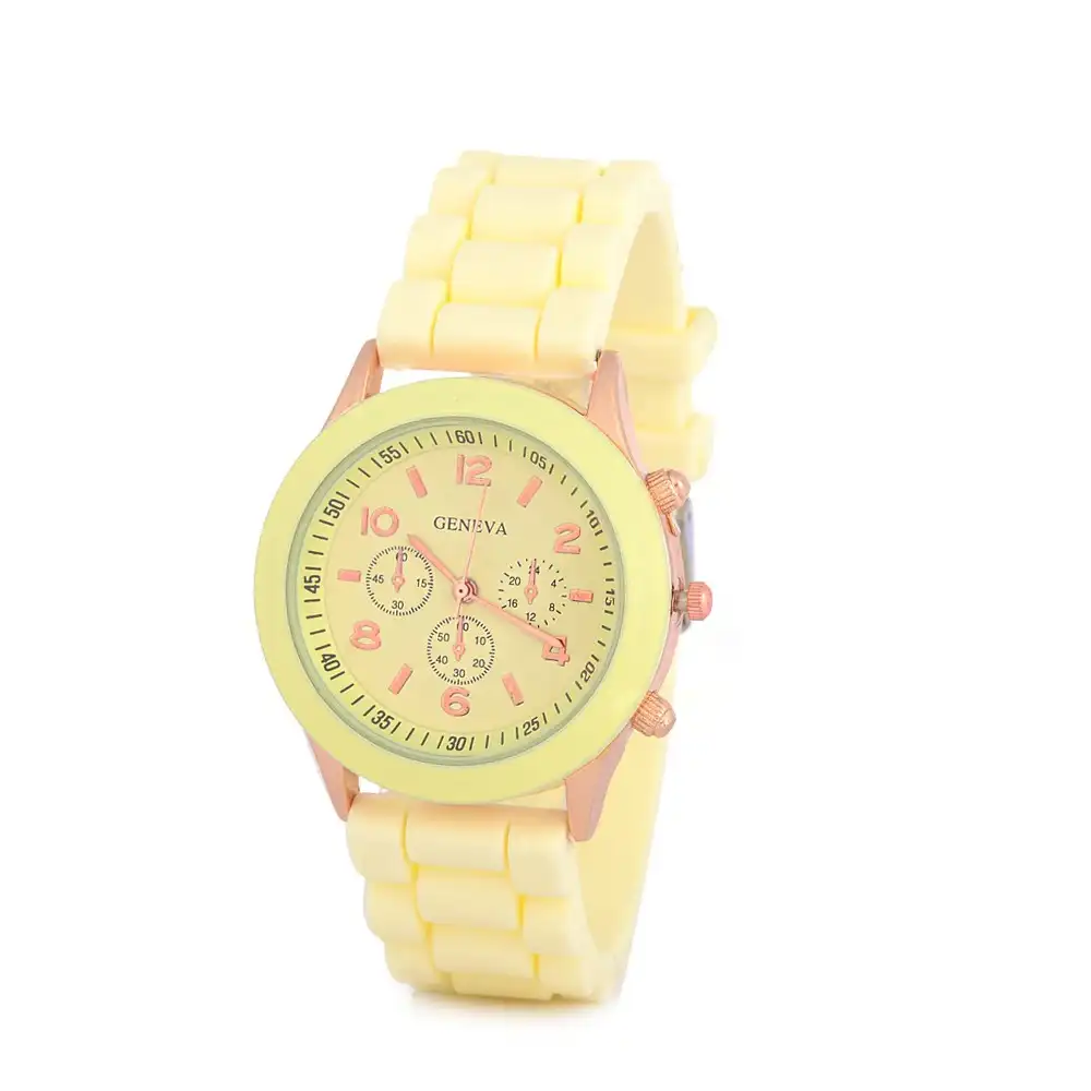 China Cheaper Fashion Casual Geneva Quartz Watch Classic Silicone Women's Wristwatches GW015
