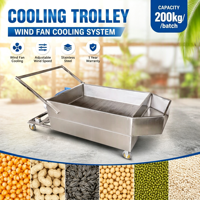 Chariot de refroidissement pour graines et cacahuètes en acier inoxydable, capacité 200 kg/lot, machine de refroidissement de noix pour usine de transformation alimentaire - Vente chaude