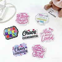 Accessoires de badge personnalisables en acrylique à dos plat, lettres anglaises, série Santé, pour étudiants, avec languette de fixation, pour étiquettes nominatives et poudres en vrac