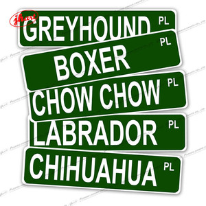 CHIHUAHUA 사용자 정의 금속 표시 거실 애완 동물 가게 야외 벽 장식 접시 10x40CM CHOW CHOW 클래식 개 거리 주석 표시 - Product Image 1