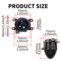 JINCHIHENG Feux antibrouillard LED de 2 pouces, super lumineux, faisceau haut-bas, 9-18V, étanche, installation facile, durable, boîtier noir, 45W, écologique