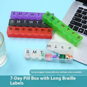 Boîte à pilules portable JH Medibox en plastique transparent à sept compartiments <span class=keywords><strong>pour</strong></span> comprimés et capsules, boîte à pilules de voyage 7 jours, fabriquée en Chine - Product Image 3