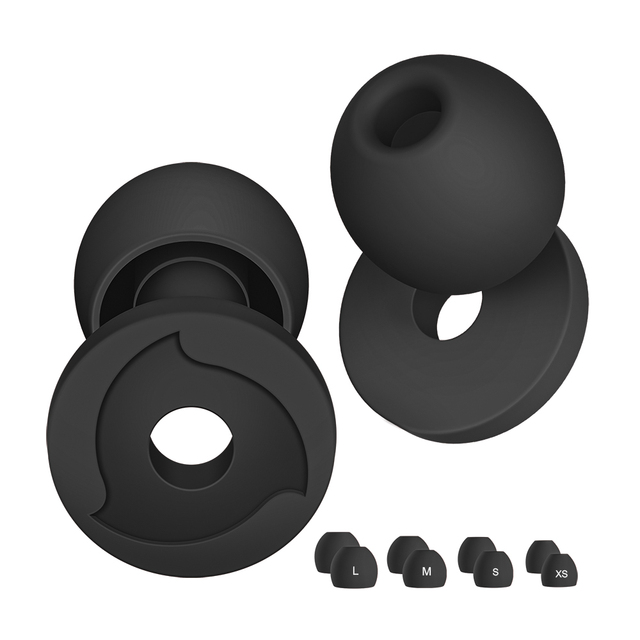 Custom Logo EN352 Silicone Earplugs 23dB SNR 4 Sizes Reusable Ear Plugs for Noise Reduction Sleep Travel Hearing Protection