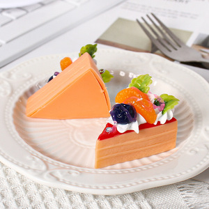 Modelo de postre simulado de rebanadas de pastel de crema de frutas, decoración para mesa de postres de bodas y cumpleaños, accesorio para fotos - Product Image 3