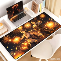 Tapis de souris de jeu anime personnalisé imprimé avec fond en caoutchouc antidérapant et surface en tissu lisse, tapis de table e-sport en stock, vente en gros OEM