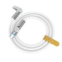 Câble de données de charge rapide durable de type C à C coudé à 180 degrés blindage de tresse 3A pour imprimante d'ordinateur et appareil photo