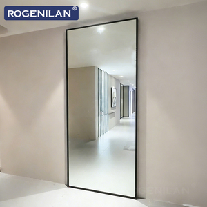 ROGENILAN Portes coulissantes en aluminium et verre personnalisées pour l'intérieur, sans rail, portes fantômes pour chambre à coucher - Product Image 3