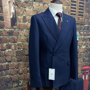 कपड़े पहने हुए लैपल <span class=keywords><strong>2</strong></span>-पीस ब्लेज़र पैंट शादी का कारोबार, आकस्मिक शैली के लिए सूट - Product Image 3