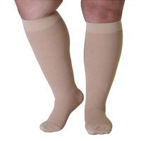 Chaussettes de compression opaques 6XL, mollet extra large, 20-30 mmHg, genouillères, taille plus, bas de soutien, bout fermé
