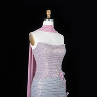 Robe de soirée sirène chic Jancember LSZ534 avec écharpe, couleur dégradée et cristaux