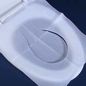 Housses de siège de toilette jetables, 100 pièces, solubles dans l'eau, blanches, biodégradables, pour les voyages et les toilettes publiques - Product Image 3