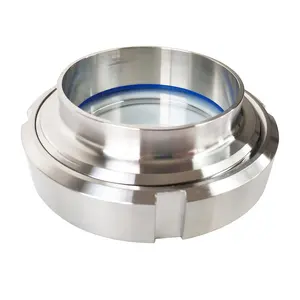 Aohoy SS304 SS316L sanitary DN stainless steel din brewery union type round sight glass with ptfe gasket