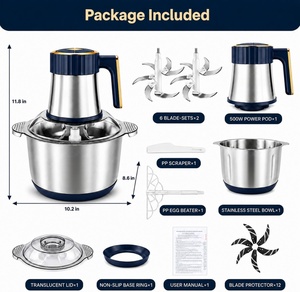 Hachoir à viande électrique avec boîtier en acier inoxydable, moteur AC 800W, fonction de broyage, facile à utiliser, pour usage domestique - Product Image 2