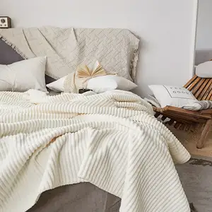 Flannel Blanket Office Living Room Sofa Kindergarten Nap Coral Fleece Air-conditioning Quilt Bedroom Plush Thin Sheets