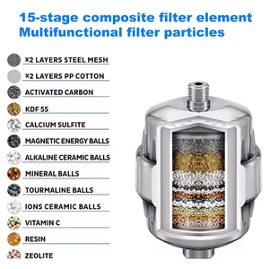 Nhà máy tùy chỉnh tap lọc nước DN15 Kích thước giao diện kích hoạt bộ lọc carbon vòi hoa sen đầu lọc với hộp mực thay thế - Product Image 2