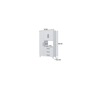 Moderno Mueble de Cocina con 3 Puertas y 3 Cajones, Color Blanco Mate, Panel de MDF y Madera Sólida, con Compartimento para Horno - Product Image 4