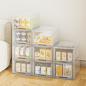 Storage Bins with Lids <strong>Collapsible</strong> Bins Closet Organizers <strong>Stackable</strong> Plastic Storage Containers with Magnetic Doors Wheels - Product Image 1